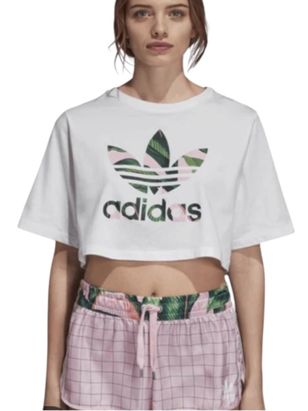 Adidas Cropped Trefoil Logo Tee